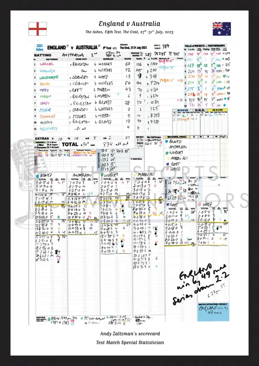 CRICKET England v Australia The Ashes Fifth Test The Oval London. July 27 to 31 2023. Andy Zaltzman A3 Framed Print