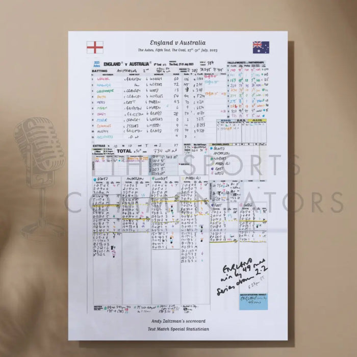 CRICKET England v Australia The Ashes Fifth Test The Oval London. July 27 to 31 2023. Andy Zaltzman A3 Print Only