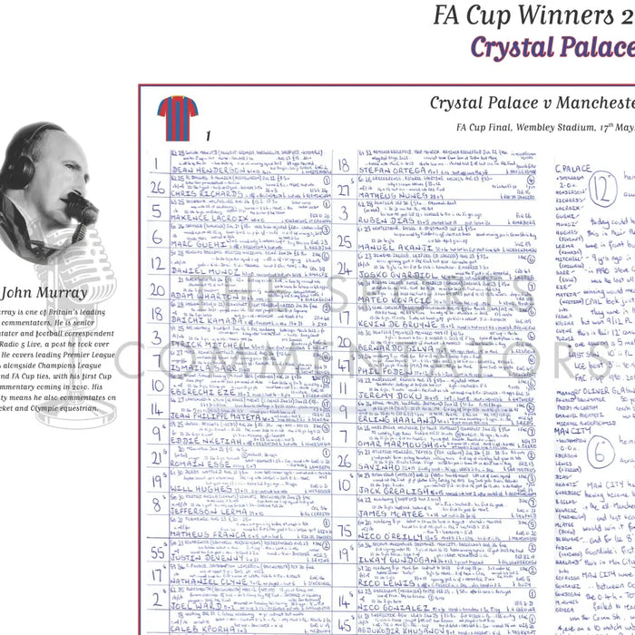 FOOTBALL Crystal Palace v Manchester City FA Cup Final Wembley Stadium 17 May 2025. John Murray. Picture Frames