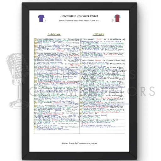 FOOTBALL Fiorentina v West Ham United Europa Conference League Final Prague. June 7 2023. Alistair Bruce-Ball A3 Framed