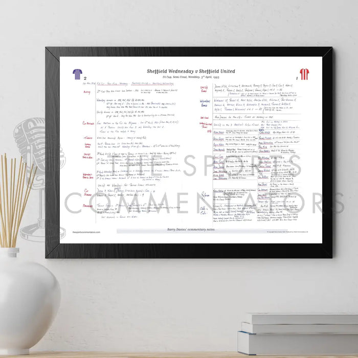 FOOTBALL Sheffield Wednesday v Sheffield United FA Cup Semi Final Wembley Stadium 3 April 1993. Barry Davies. Picture