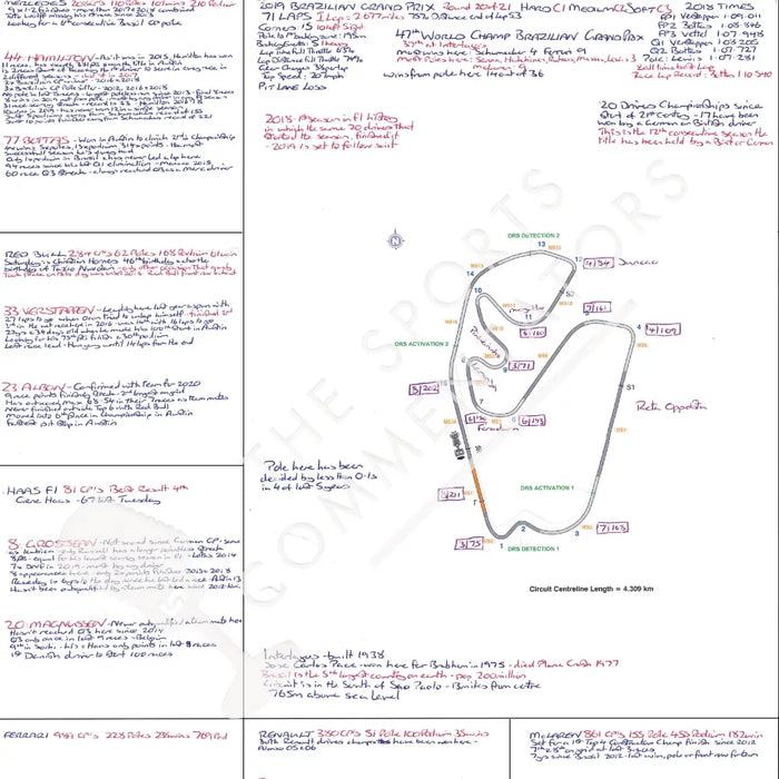 Formula 1 Brazil Grand Prix Autódromo José Carlos Pace São Paulo 17 November 2019. David Croft. A3 (print only) *small