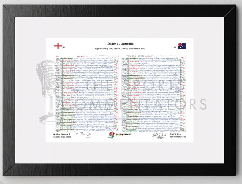 RUGBY UNION 2003 Champions Limited Edition. England v Australia Rugby World Cup Final Stadium Australia Sydney.