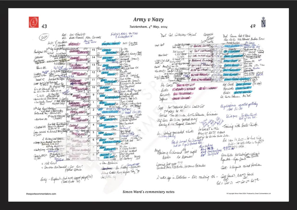 RUGBY UNION Army v Navy Twickenham Stadium London. May 4 2024. Simon Ward. A3 Framed Print