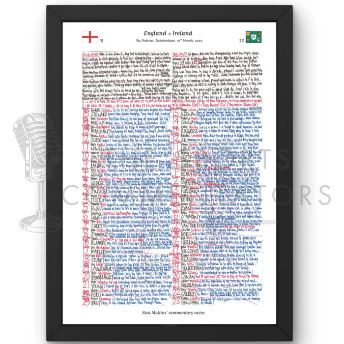 RUGBY UNION England v Ireland Six Nations Twickenham London. March 12 2022. Nick Mullins.