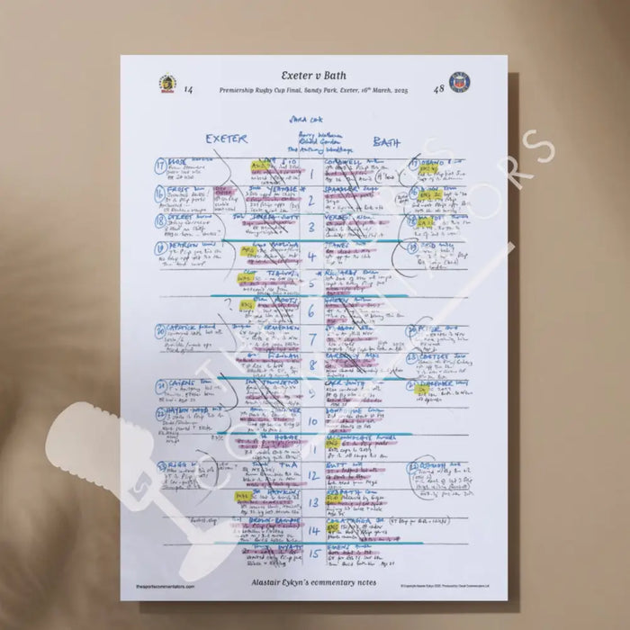 RUGBY UNION Exeter v Bath Premiership Rugby Cup Final Sandy Park Exeter 16 March 2025. Alastair Eykyn. A3 Print Only