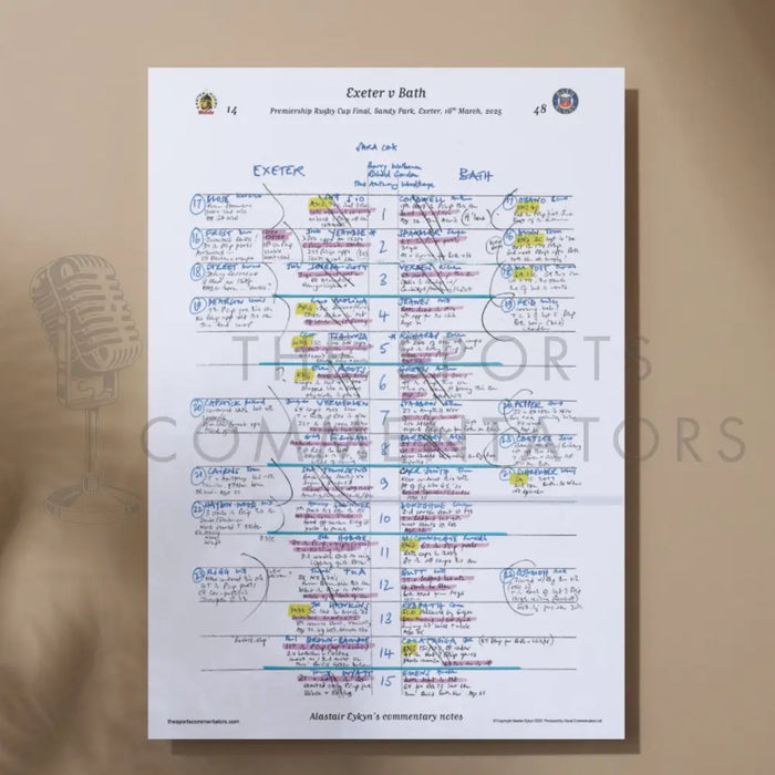 RUGBY UNION Exeter v Bath Premiership Rugby Cup Final Sandy Park Exeter 16 March 2025. Alastair Eykyn. A3 Print Only