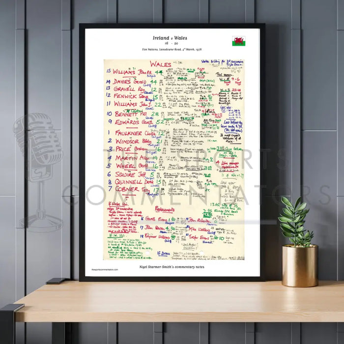 RUGBY UNION Ireland v Wales Five Nations Lansdowne Road March 4 1978. Nigel Starmer-Smith. Picture Frames