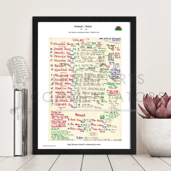 RUGBY UNION Ireland v Wales Five Nations Lansdowne Road March 4 1978. Nigel Starmer-Smith. Picture Frames