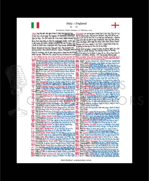 RUGBY UNION Italy v England Six Nations Stadio Olimpico Rome. February 3 2024. Nick Mullins.