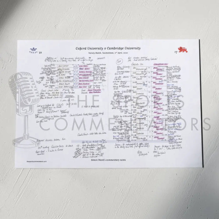 RUGBY UNION Oxford v Cambridge Mens Varsity Match Twickenham London. April 2 2022. Simon Ward. A3 Print Only Picture
