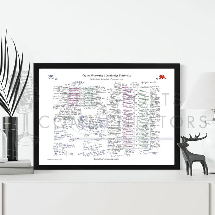 RUGBY UNION Oxford v Cambridge Varsity Match Twickenham London. December 12 2013. Simon Ward. Picture Frames