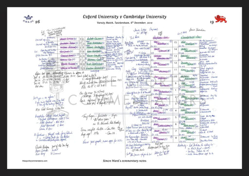 RUGBY UNION Oxford v Cambridge Varsity Match Twickenham London. December 6 2012. Simon Ward. A3 Framed Print Picture