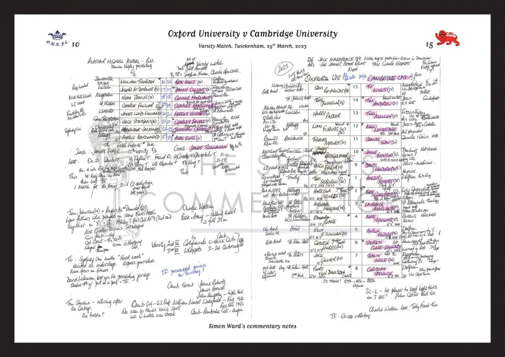 RUGBY UNION Oxford v Cambridge Varsity Match Twickenham London. March 25 2023. Simon Ward. A3 Framed Print Picture