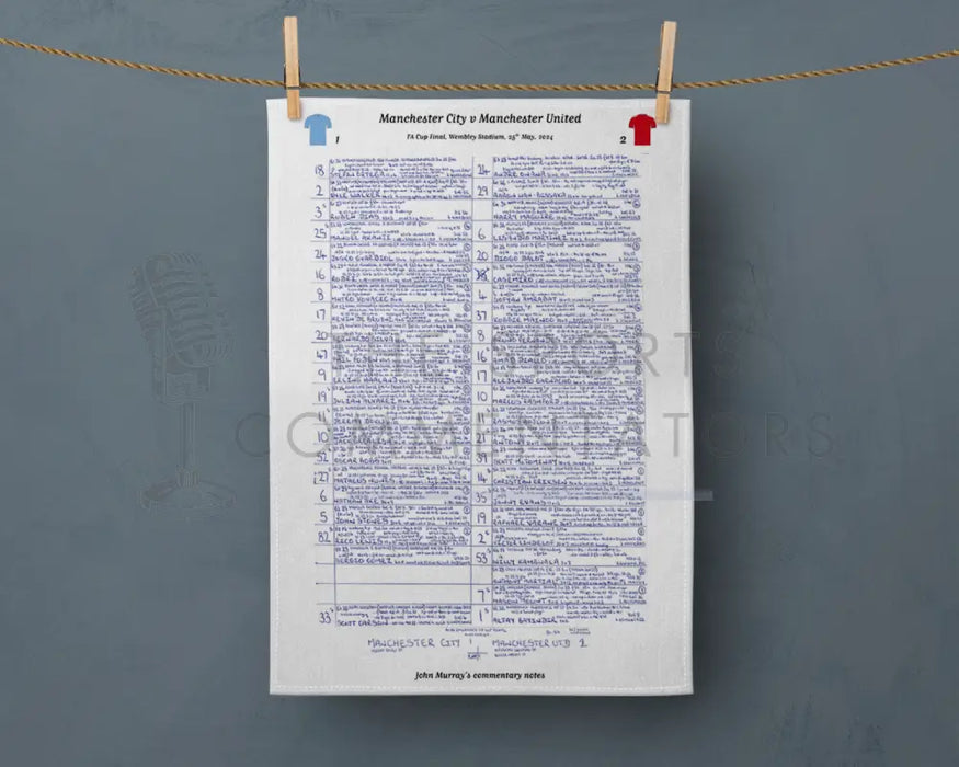 Tea Towel: FA Cup Final 2024 Manchester City v Manchester United. John Murray Tea Towel