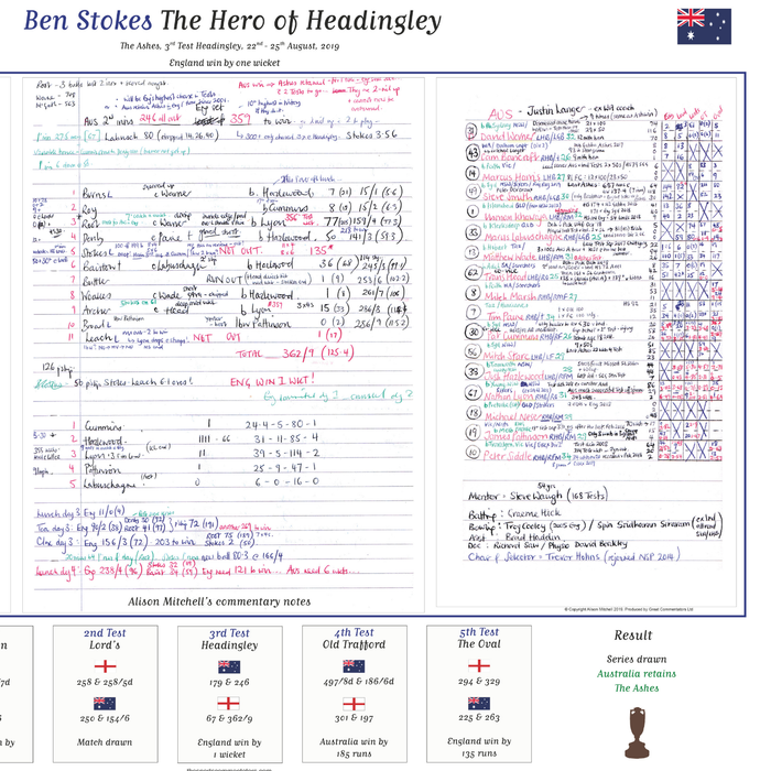 CRICKET England v Australia, Third Test, Headingley, 22-25 August, 2019. Alison Mitchell.