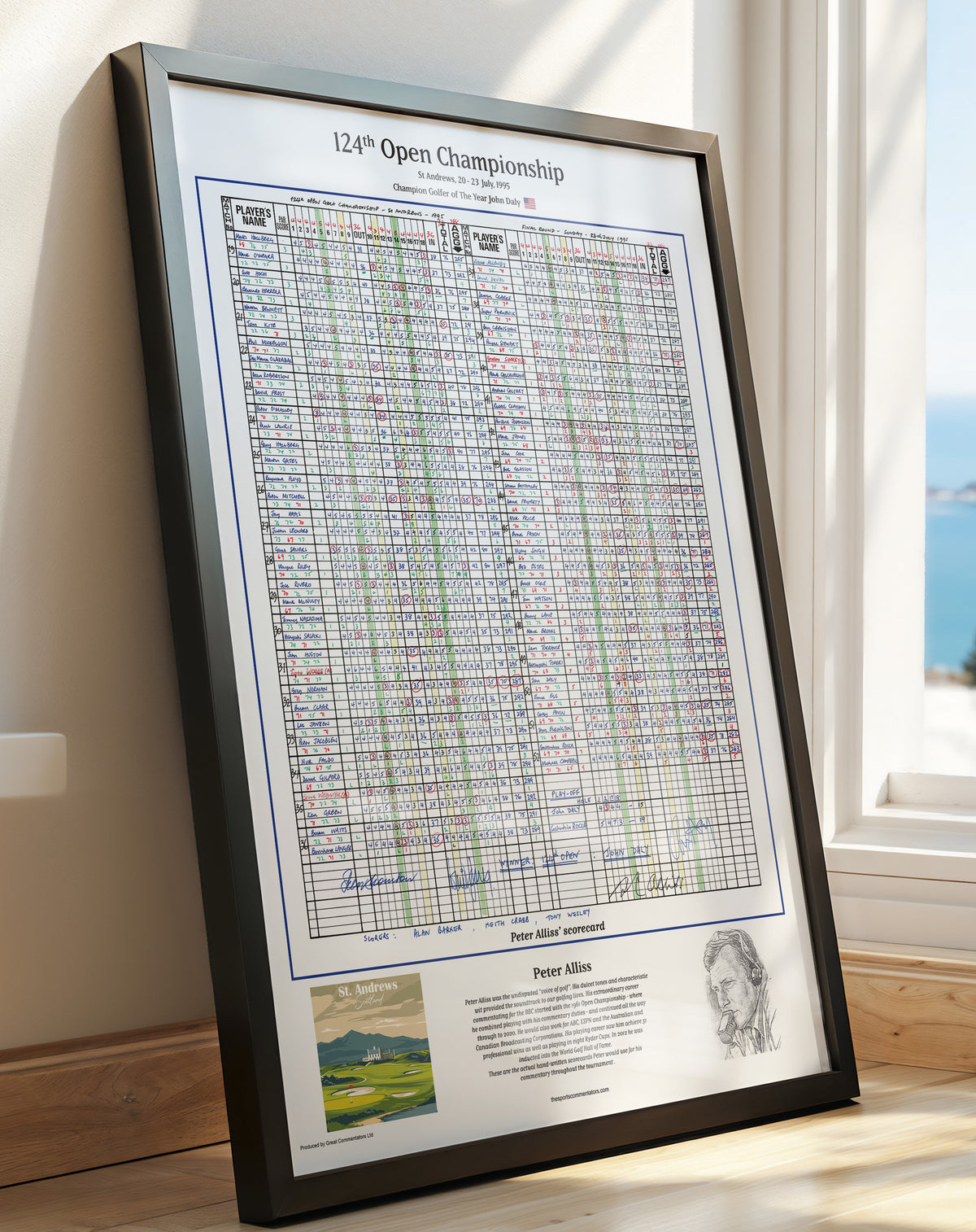 GOLF Daly wins the Open Championship, St Andrews, 20-23 July, 1995. Peter Alliss