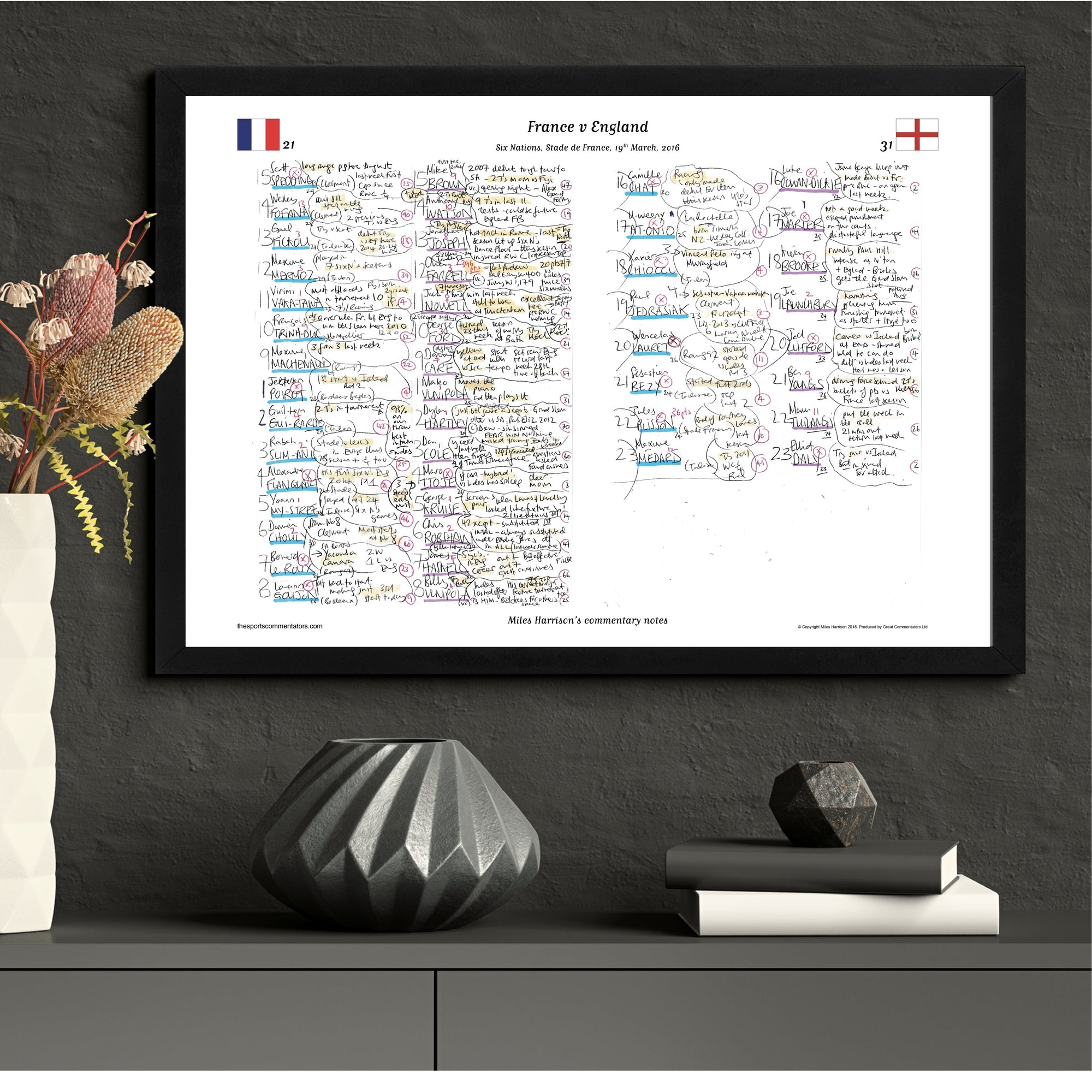 RUGBY UNION France v England Six Nations Stade de France 19 March 2016. Miles Harrison. Picture Frames