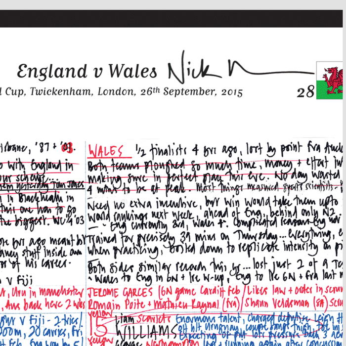 RUGBY UNION England v Wales, Rugby World Cup, Twickenham, London. September, 26, 2015. Nick Mullins .