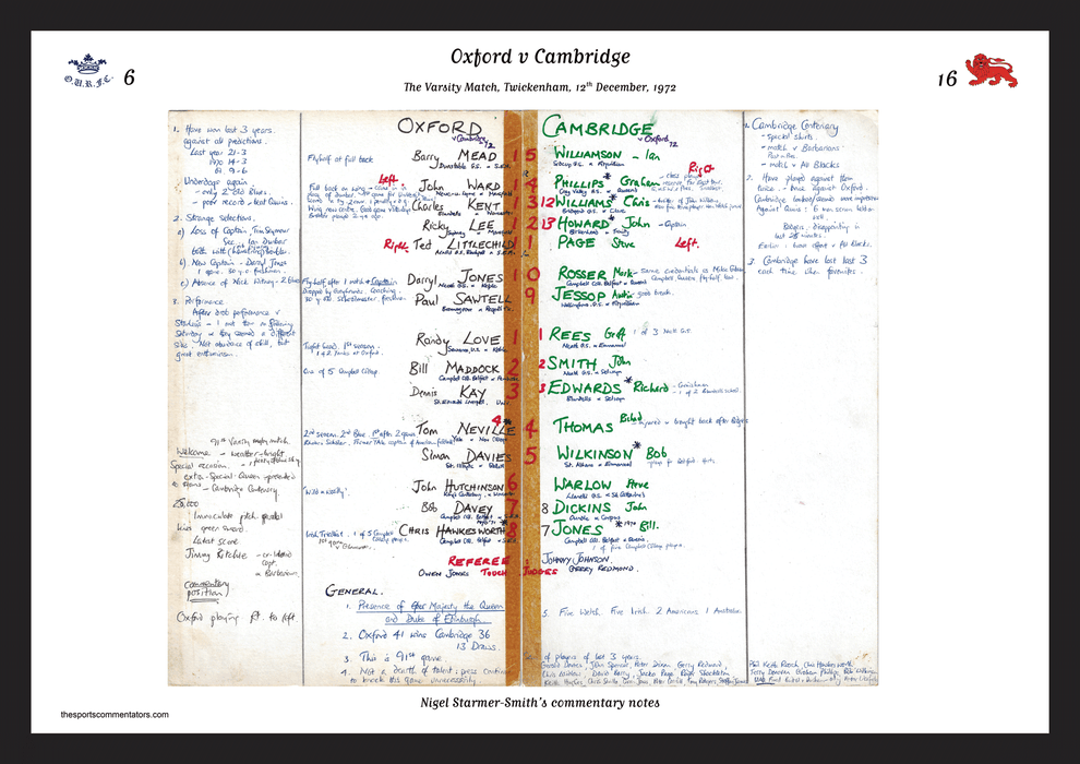 RUGBY UNION Oxford v Cambridge, Varsity Match, Twickenham, London. Dec 12, 1972. Nigel Starmer-Smith.