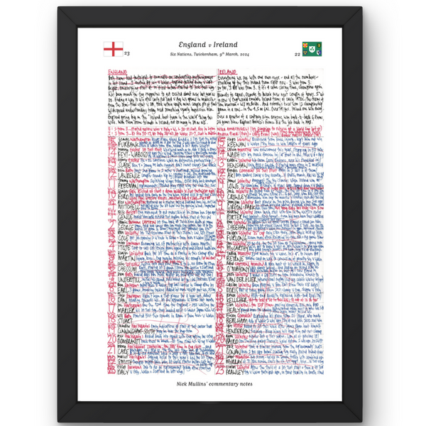 RUGBY UNION England v Ireland Six Nations Twickenham London. March 9 2024. Nick Mullins. Framed print
