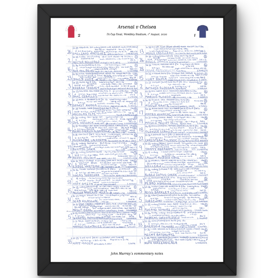 FOOTBALL Arsenal v Chelsea FA Cup Final Wembley Stadium August 1 2020. John Murray. A3 Framed Print Picture Frames