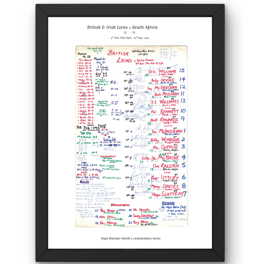 RUGBY UNION South Africa v British & Irish Lions, Lions Tour, Fourth Test, Ellis Park, Johannesburg. July 27, 1974. Nigel Starmer-Smith.