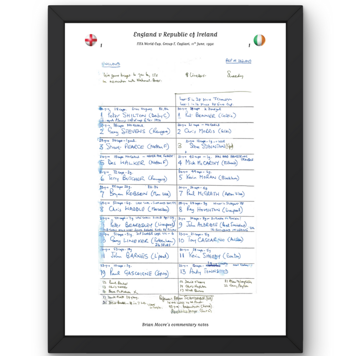 FOOTBALL England v Republic of Ireland, World Cup, Group F, Cagliari, Italy. 11 June, 1990. Brian Moore.