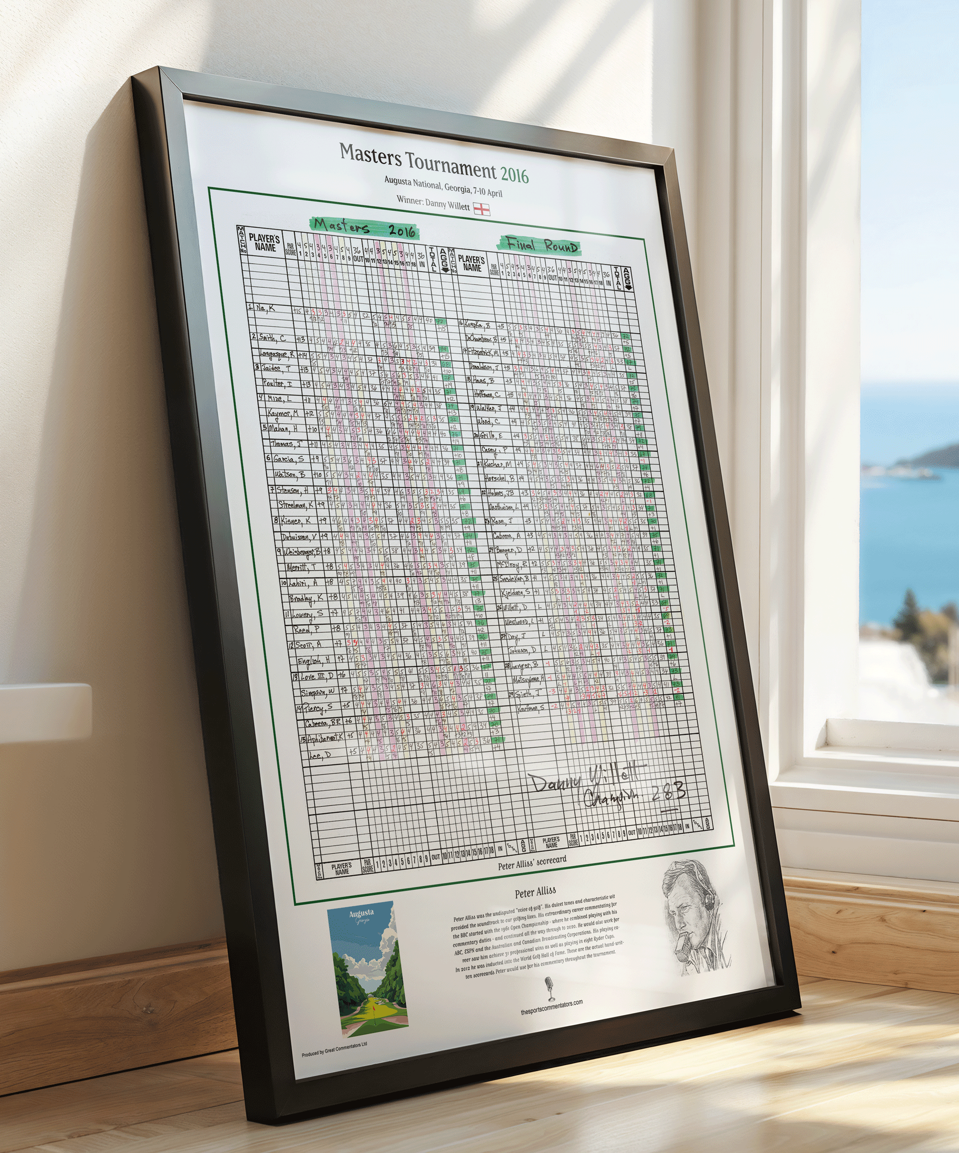 GOLF Danny Willett wins the Masters Tournament, Augusta National, Georgia, 10 April, 2016 Peter Alliss.