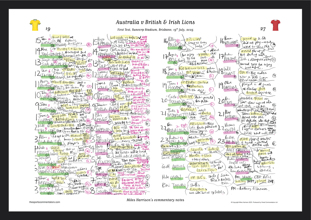 RUGBY UNION Australia v British & Irish Lions, First Test, Suncorp Stadium, Brisbane. 19 July, 2025. Miles Harrison.
