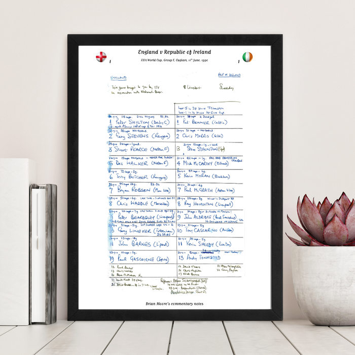 FOOTBALL England v Republic of Ireland, World Cup, Group F, Cagliari, Italy. 11 June, 1990. Brian Moore.