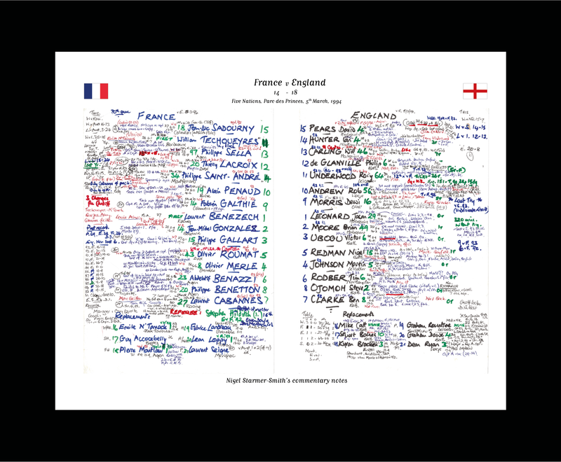 RUGBY UNION France v England Five Nations Parc des Princes. Paris March 5 1994. Nigel Starmer-Smith.