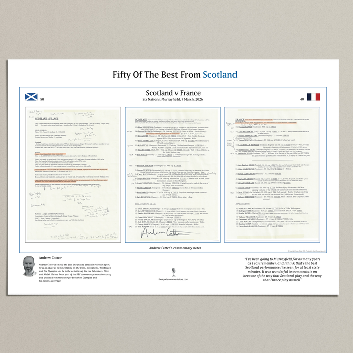 RUGBY UNION Scotland v France, Six Nations, Murrayfield. 7 March, 2026. Andrew Cotter.