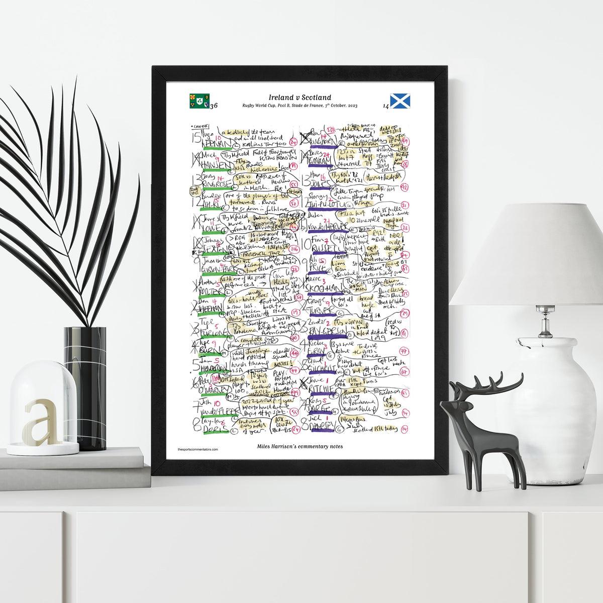 Ireland v Scotland Rugby World Cup Stade de France 7 October 2023. Miles Harrison Picture Frames