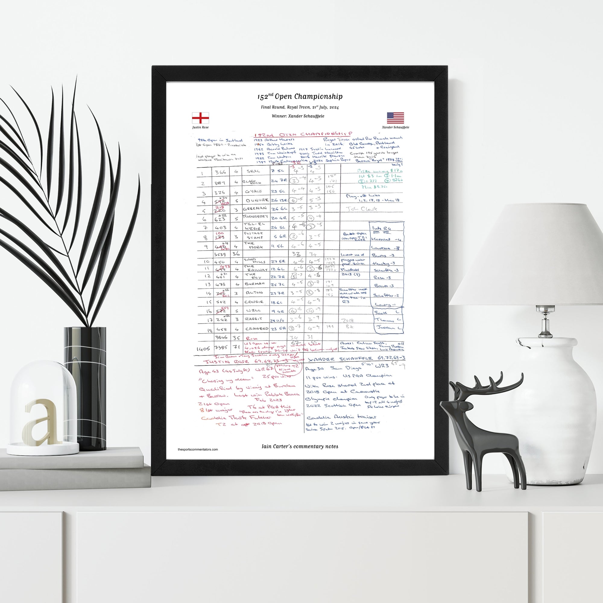 GOLF 152nd Open Championship Royal Troon Scotland 21 July 2024. Iain Carter Picture Frames