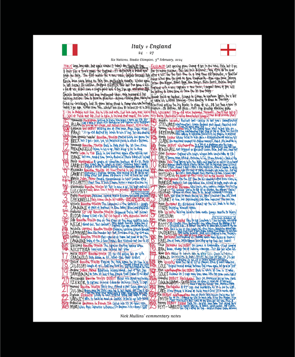 RUGBY UNION Italy v England Six Nations Stadio Olimpico Rome. February 3 2024. Nick Mullins.