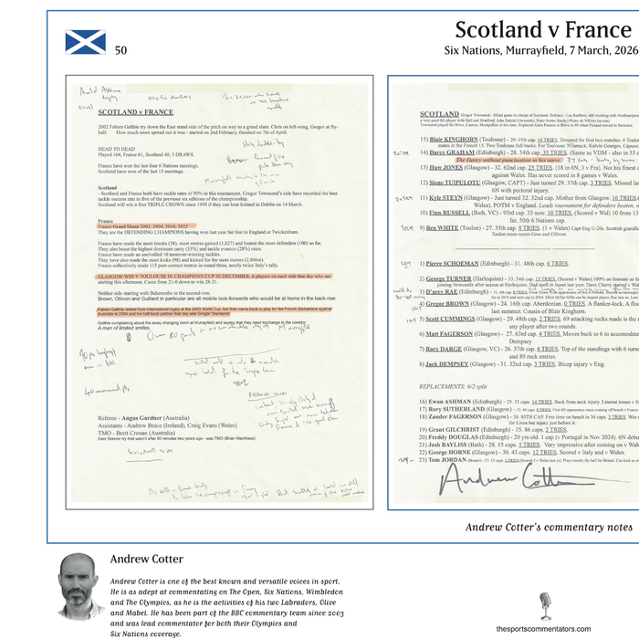 RUGBY UNION Scotland v France, Six Nations, Murrayfield. 7 March, 2026. Andrew Cotter.