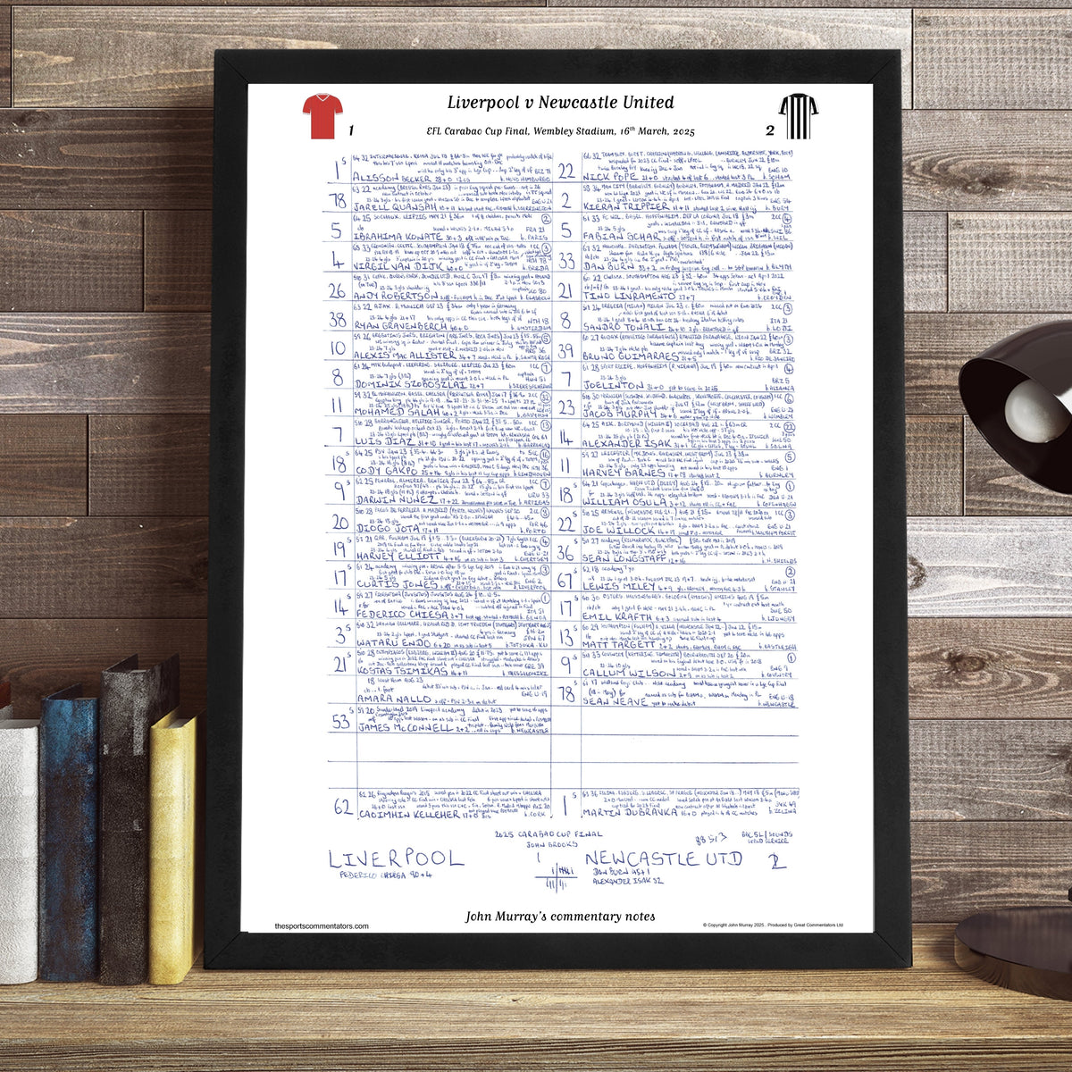FOOTBALL Newcastle United v Liverpool Carabao Cup Final Wembley 16th March 2025 Picture Frames