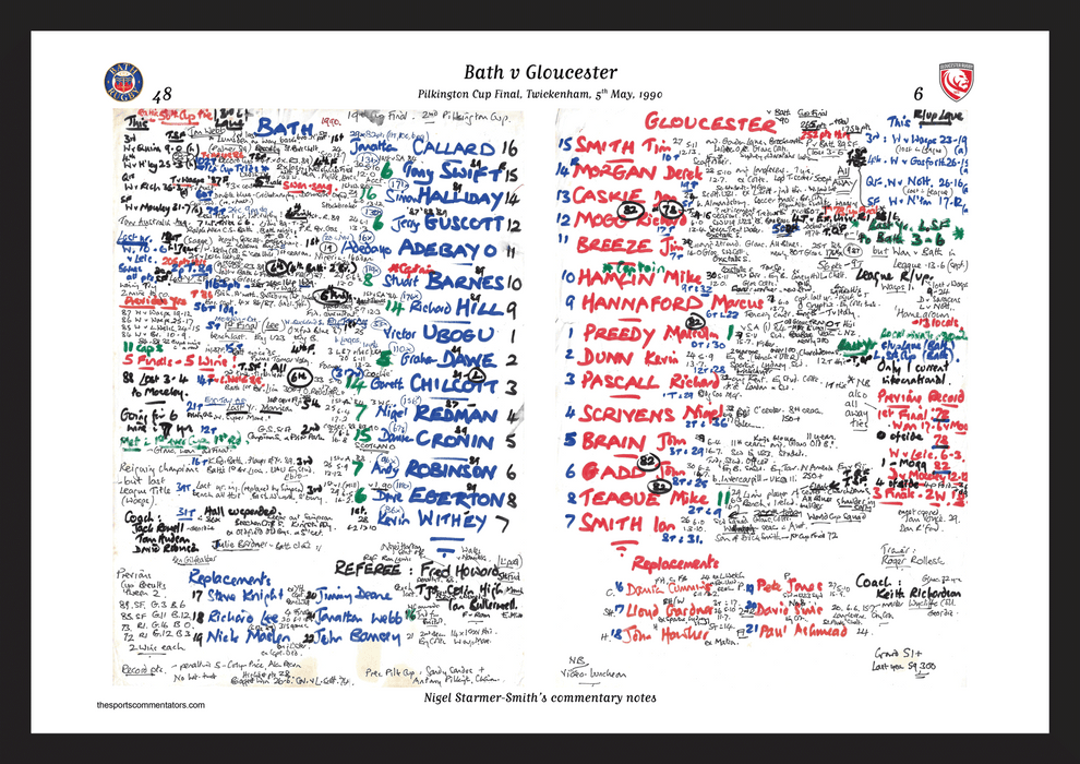 RUGBY UNION Bath v Gloucester, Pilkington Cup Final, Twickenham, London. May 5, 1990. Nigel Starmer-Smith.