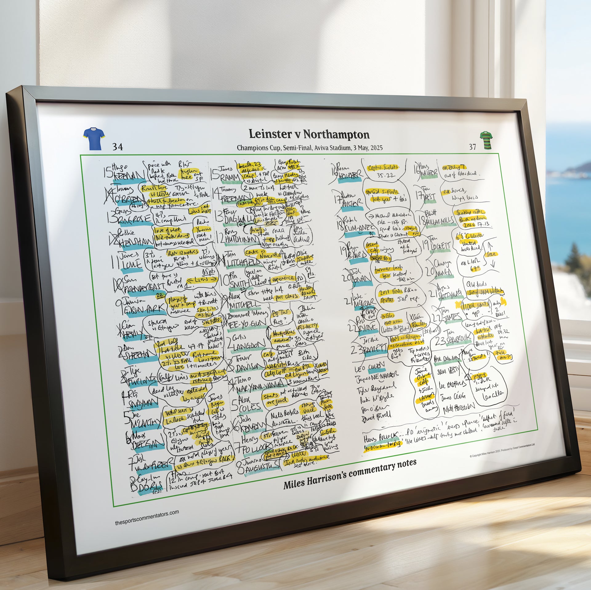 RUGBY UNION Leinster v Northampton, Champions Cup Semi-Final, Aviva Stadium, Dublin, 3 May, 2025. Miles Harrison,.