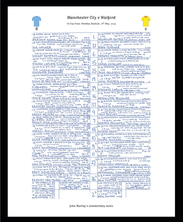 FOOTBALL Manchester City v Watford FA Cup Final Wembley London. May 18 2019. John Murray. A3 Framed Print Picture Frames