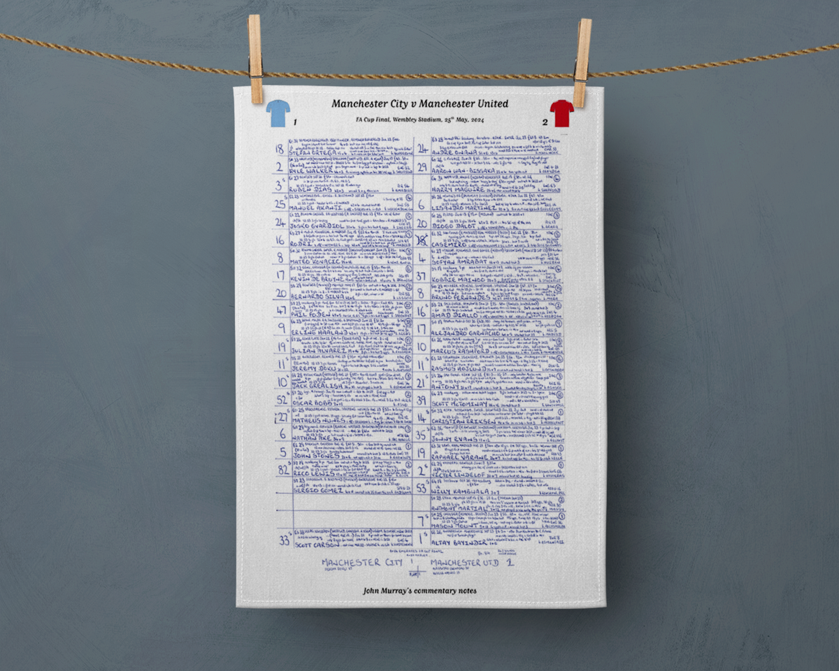Tea Towel: FA Cup Final 2024 Manchester City v Manchester United. John Murray Tea Towel