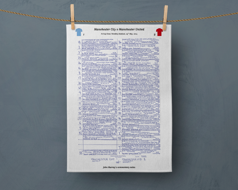 Tea Towel: FA Cup Final 2024 Manchester City v Manchester United. John Murray Tea Towel