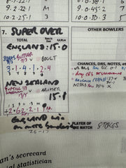 Tea Towel: Cricket World Cup Final England v New Zealand Lord’s 2019. Andy Zaltzman Tea Towel
