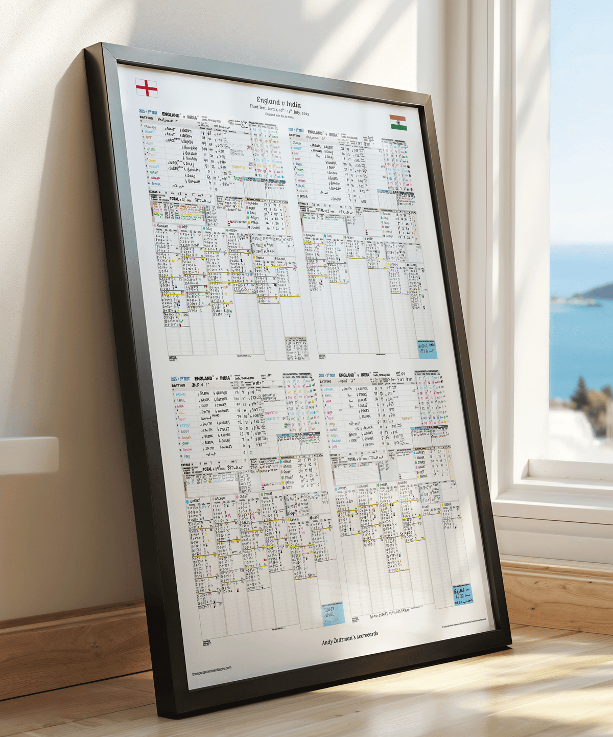 CRICKET England v India Third Test Lord’s 10-14 July 2025. Andy Zaltzman. Picture Frames