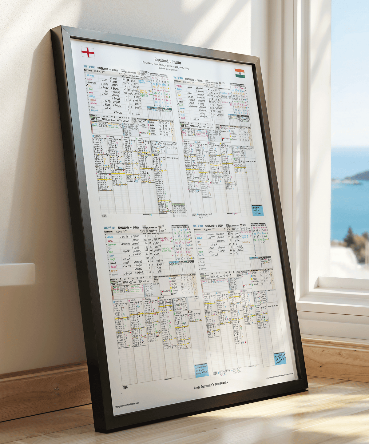 CRICKET England v India First Test Headingley 20-24 June 2025. Andy Zaltzman. Picture Frames