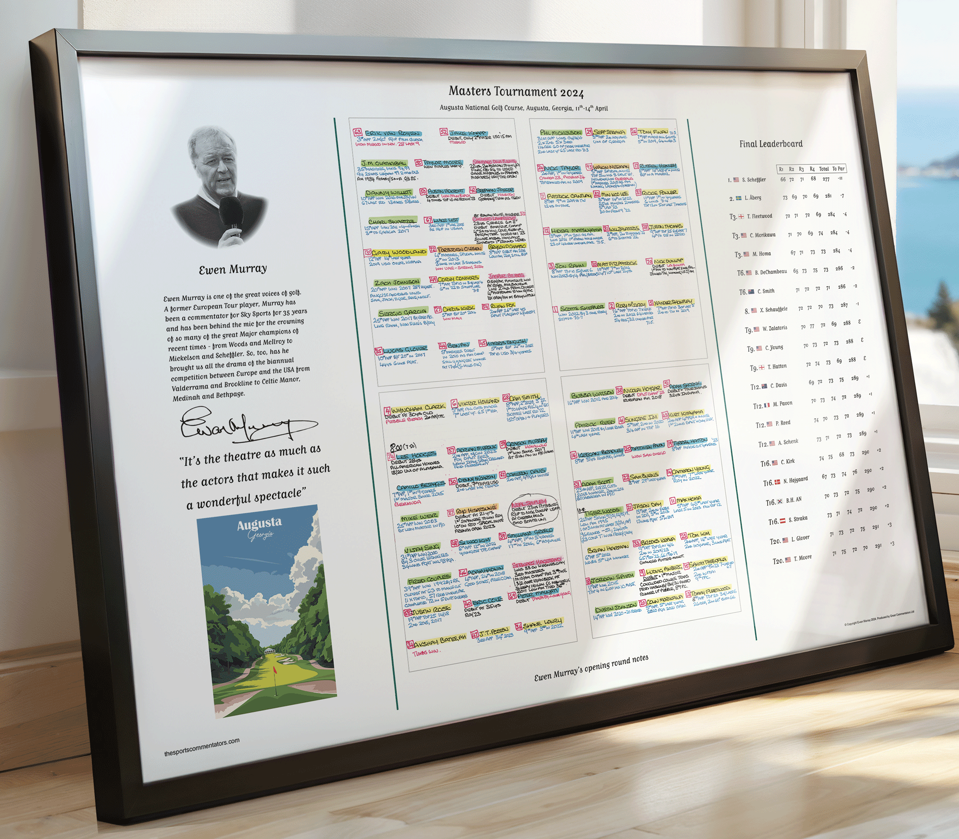 GOLF Masters Tournament Augusta National Georgia USA. 11-14 April 2024. Ewen Murray Picture Frames