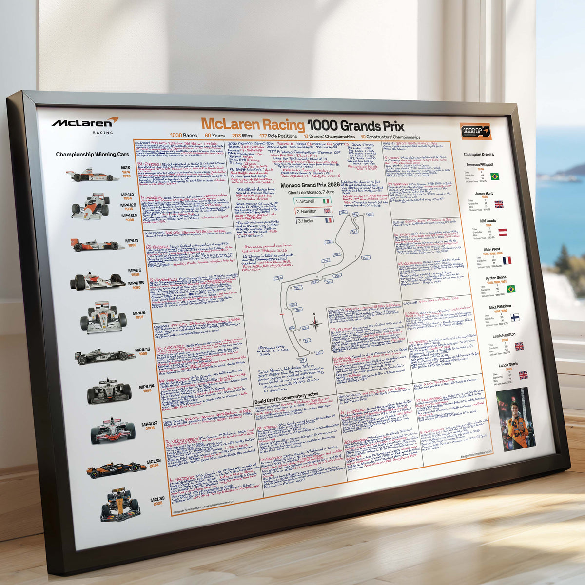Formula 1, McLaren 1000 Race Limited Edition, Monaco Grand Prix, 7 June 2026. David Croft.