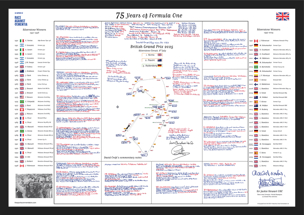 Formula 1, Jackie Stewart Special, 75th Anniversary British Grand Prix, Silverstone, 6 July, 2025. David Croft