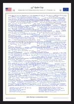 GOLF 45th Ryder Cup Bethpage Black Course Bethpage National Park New York 26- 28 September 2025. John Murray. A3 Framed